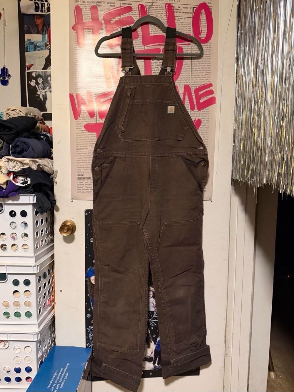 Brown Carhartt Duck Bib Overalls